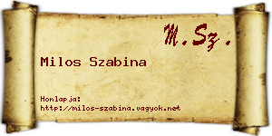 Milos Szabina névjegykártya