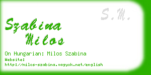 szabina milos business card